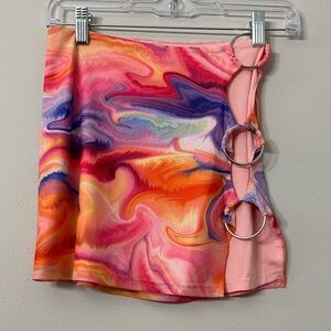superdown Multicolor Swirl Mini Skirt